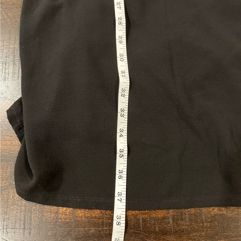 MSK Black Shift Dress V-Neck Lace Bell Sleeves Size L - Picture 7 of 9